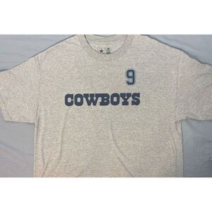NFL Dallas Cowboys T Shirt Tony Romo Number 9 Gray NFL Brand Size Large